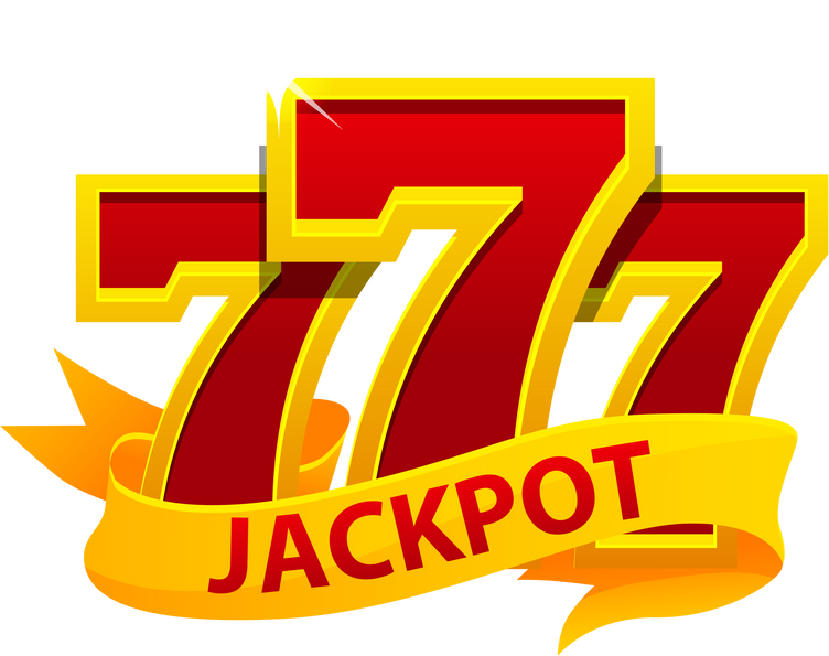 Jackpot symbol. 777 and ribbon